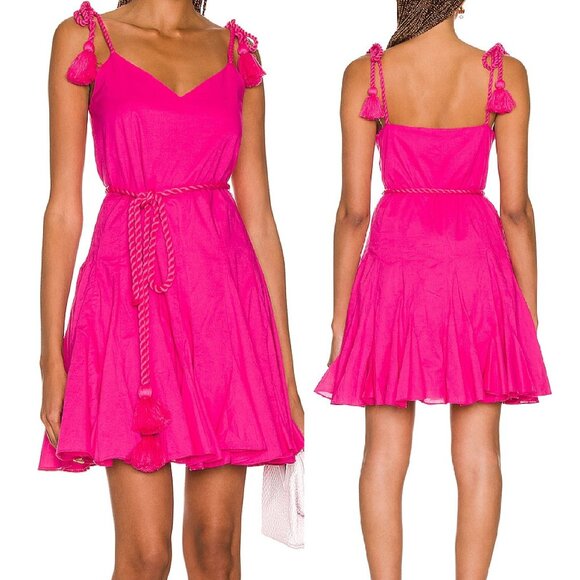 NEW RHODE HOT PINK CASEY SLEEVELESS MINI DRESS SIZE M - Picture 1 of 11